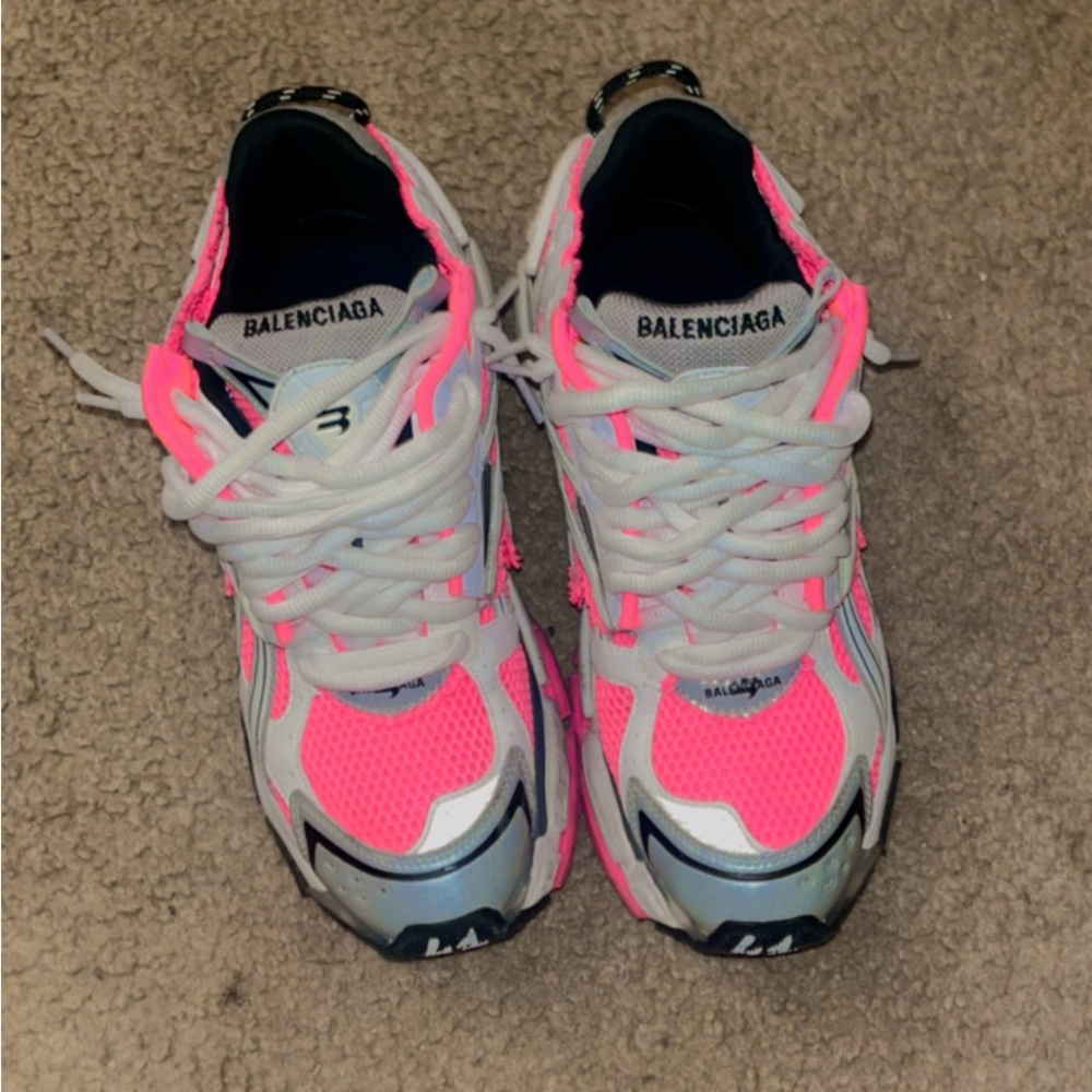 Balenciaga Pink and White Athletic Shoes